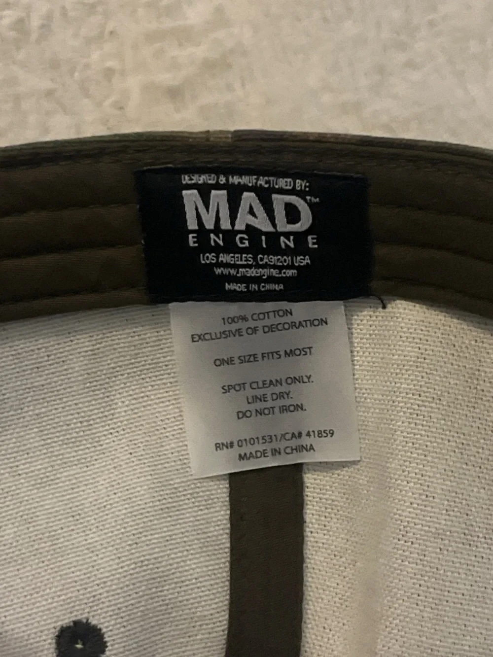 MAD Engine Olive & Black Cotton Cap